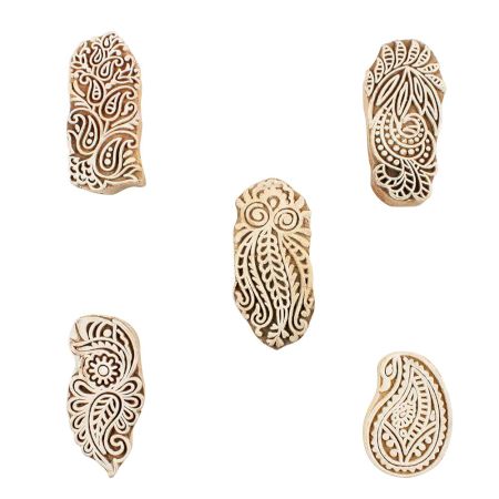 Set of 5 Piece New Mix Wooden Printing Blocks